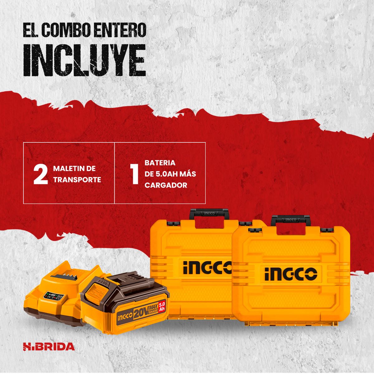 INGCO - Kit De Pistola De Calor 2000w + Pistola De Calor 20v Ingco