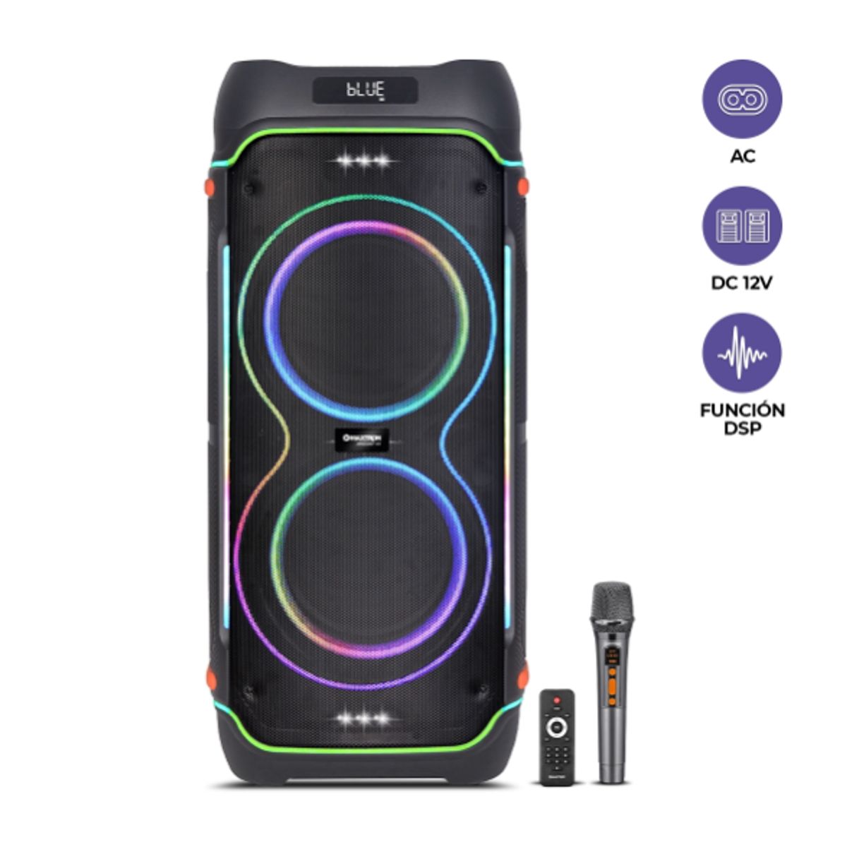 MAXTRON - Parlante ZINGANY XT 10"  MX1034 TOWER SPEAKER TWS RGB DSP BT MAXTRON
