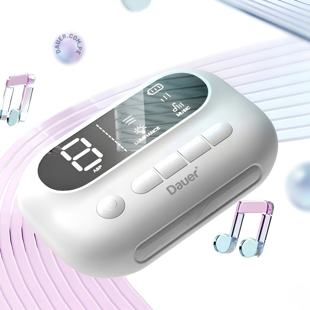 DAUER - Aspirador Nasal Infantil Electrico 9 Niveles De Succión Con Pantalla Digital Y Música y Boquillas