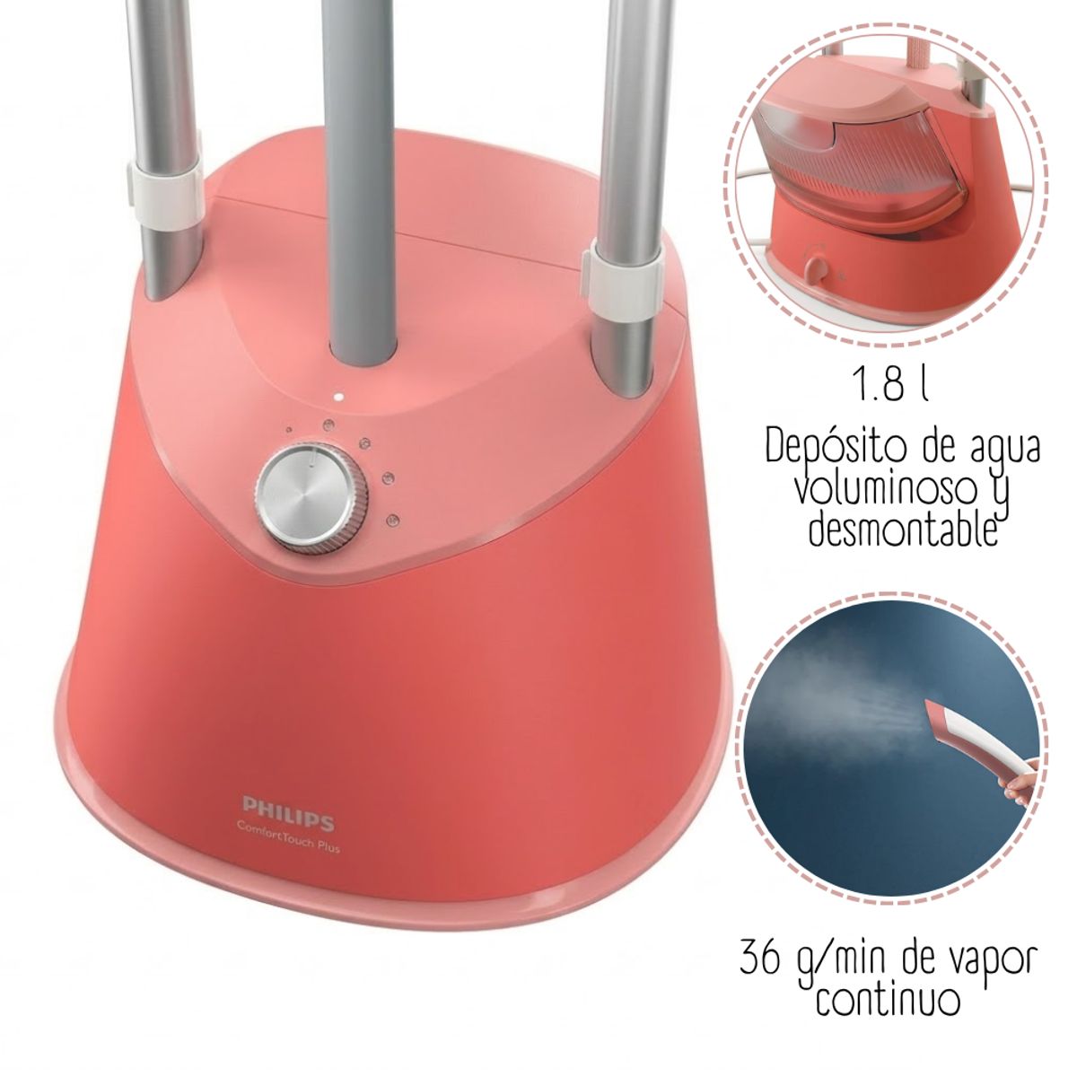 PHILIPS - Vaporizador de prendas Philips 1800W Tanque 1.8LT STE102040