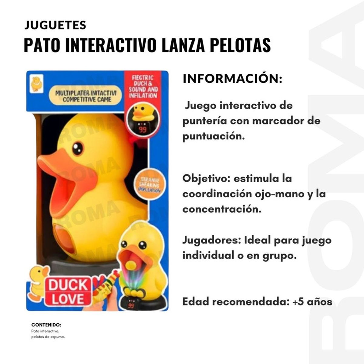 GENERICO - PATO BOCON LANZA PELOTAS - JUEGO DIDÁCTICO