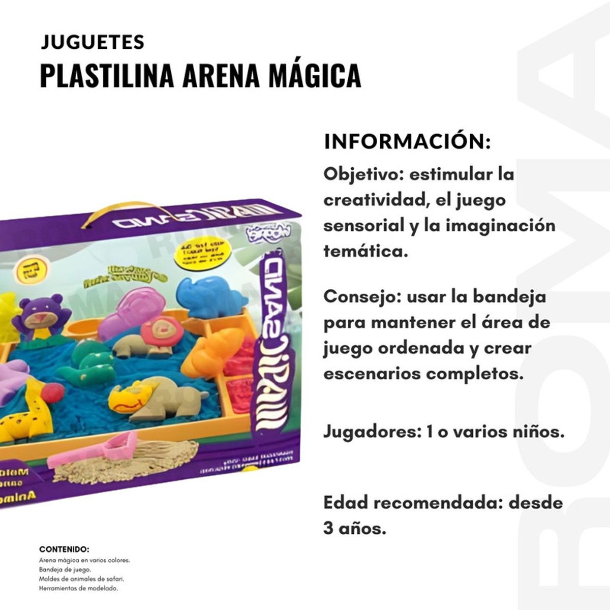 GENERICO - PLASTILINA ARENA MÁGICA 500GR - JUEGO DIDÁCTICO