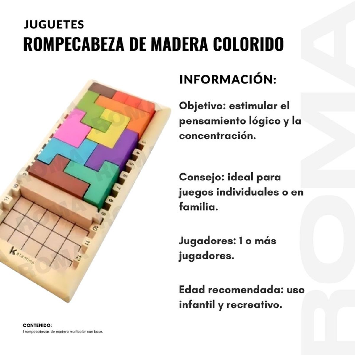 GENERICO - ROMPECABEZA DE MADERA KANTAMINO