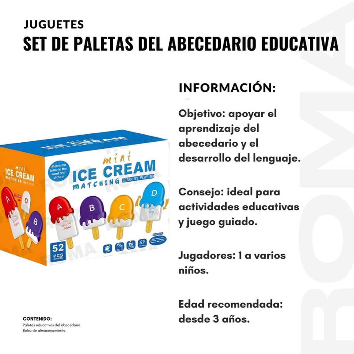 GENERICO - SET DE PALETAS ENCAJABLES - ABECEDARIO