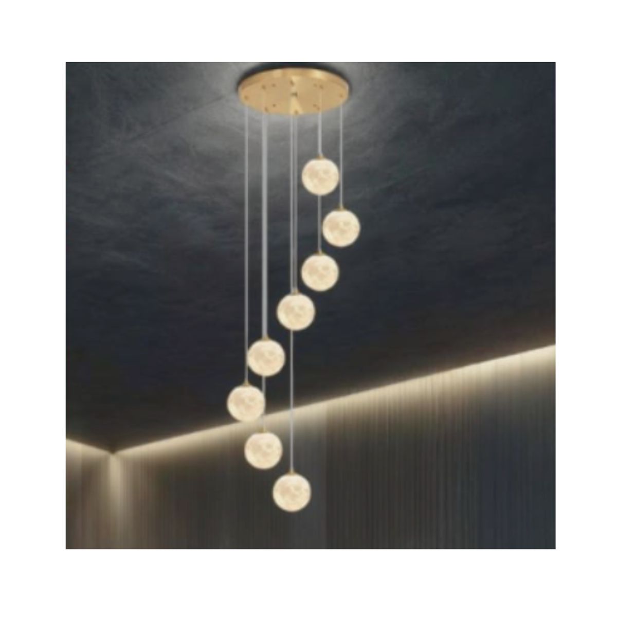 GENERICO - LÁMPARA COLGANTE DE 8 ESFERAS