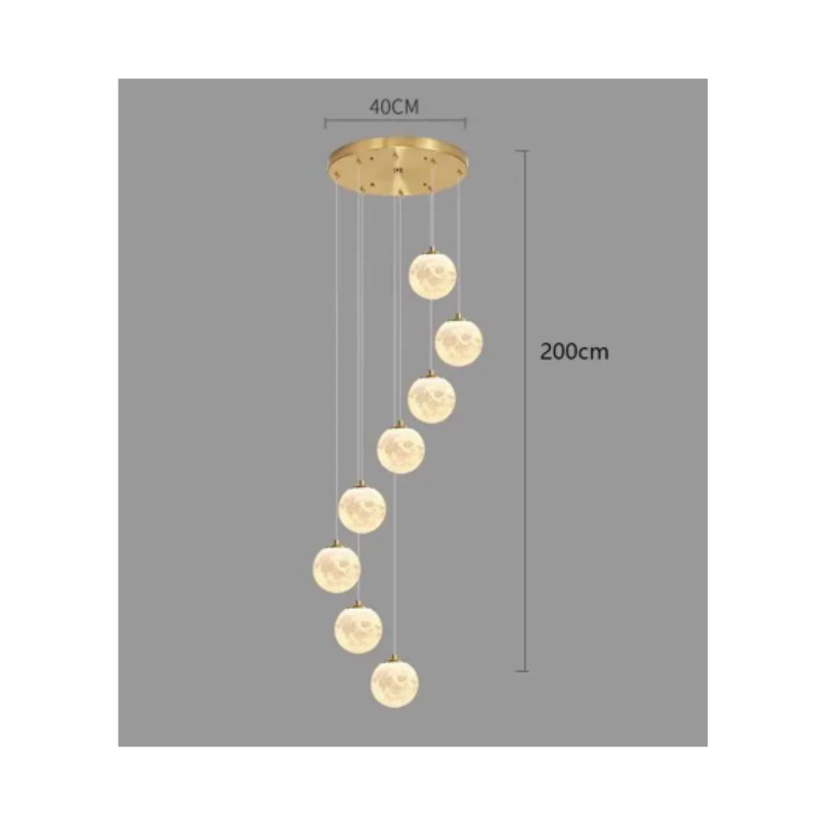 GENERICO - LÁMPARA COLGANTE DE 8 ESFERAS