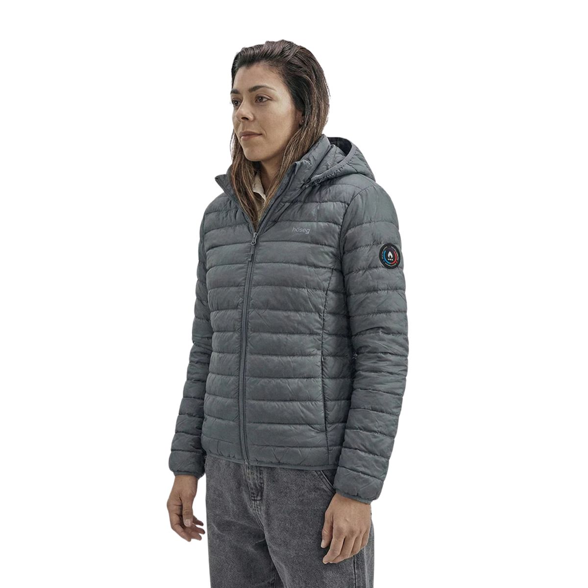 HOSEG - CASACA ALPAFILL HOODED LIGHT PUFFER CHARCOAL MUJER