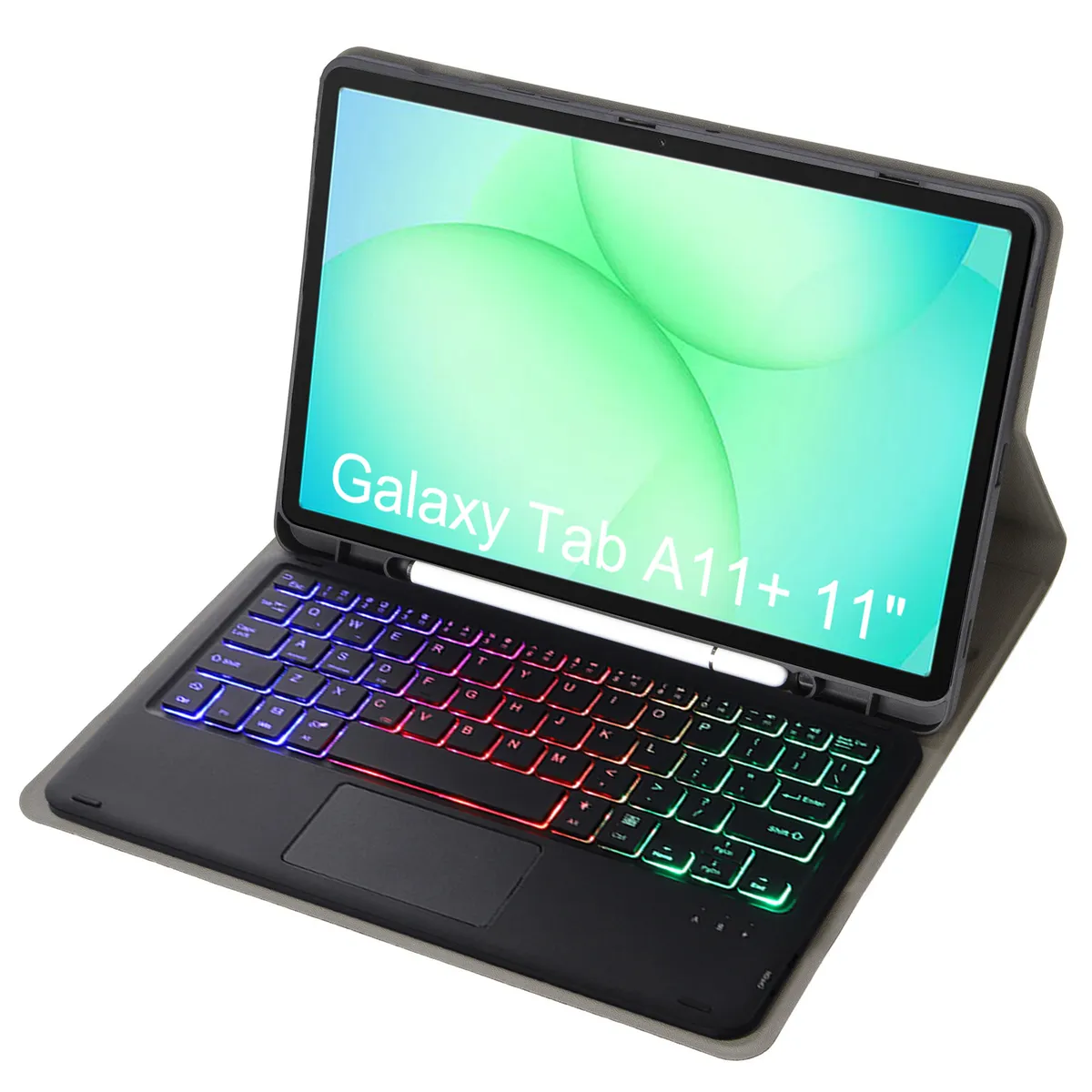 RENVMEXY - RGB Funda con teclado Bluetooth y touchpad para Samsung Galaxy Tab A11+ 11
