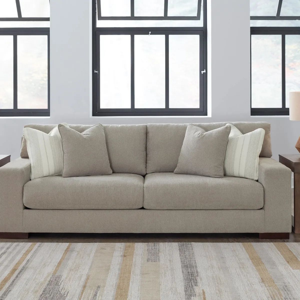 GENERICO - Juego de Sala beele 3-2-1 con banqueta en tela antifluido