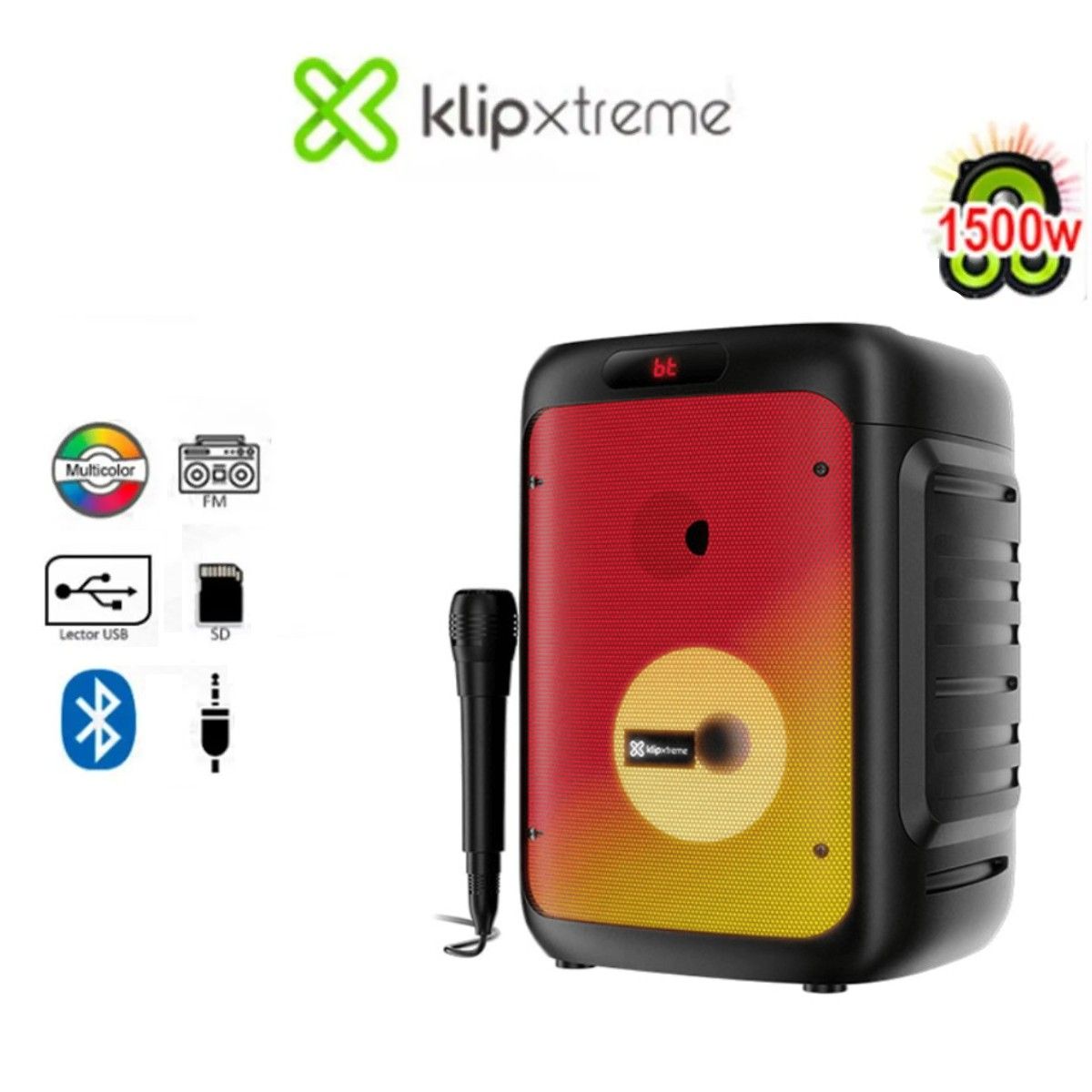 KLIP XTREME - Parlante Boomfire X Klip Xtreme Kls-652  1500W Con Micrófono