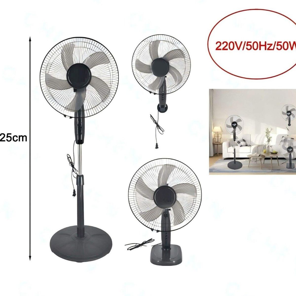 GENERICO - Ventilador 3 en 1 Pared y Mesa 16"  Pulgadas 50W Modelo 2026