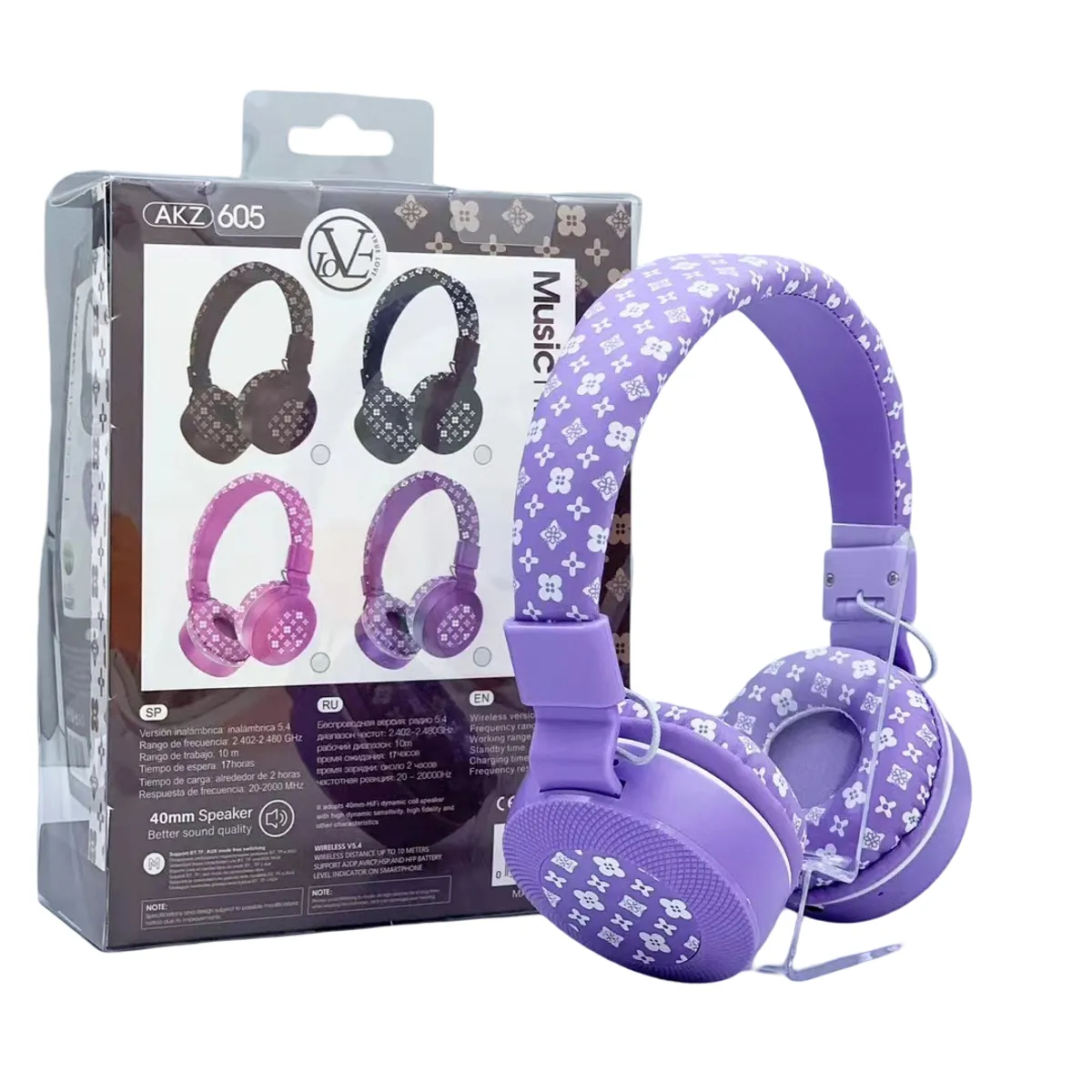 GENERICO - Auriculares Bluetooth Inalámbricos Lila