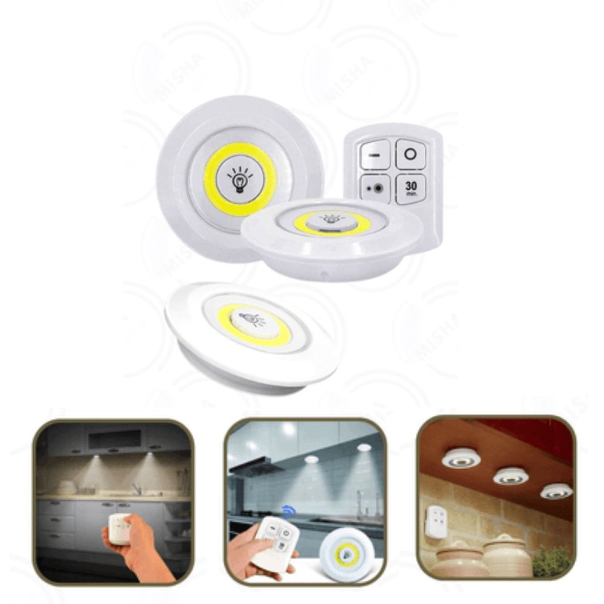 GENERICO - Kit de 3 Luces Led Portátil con Control