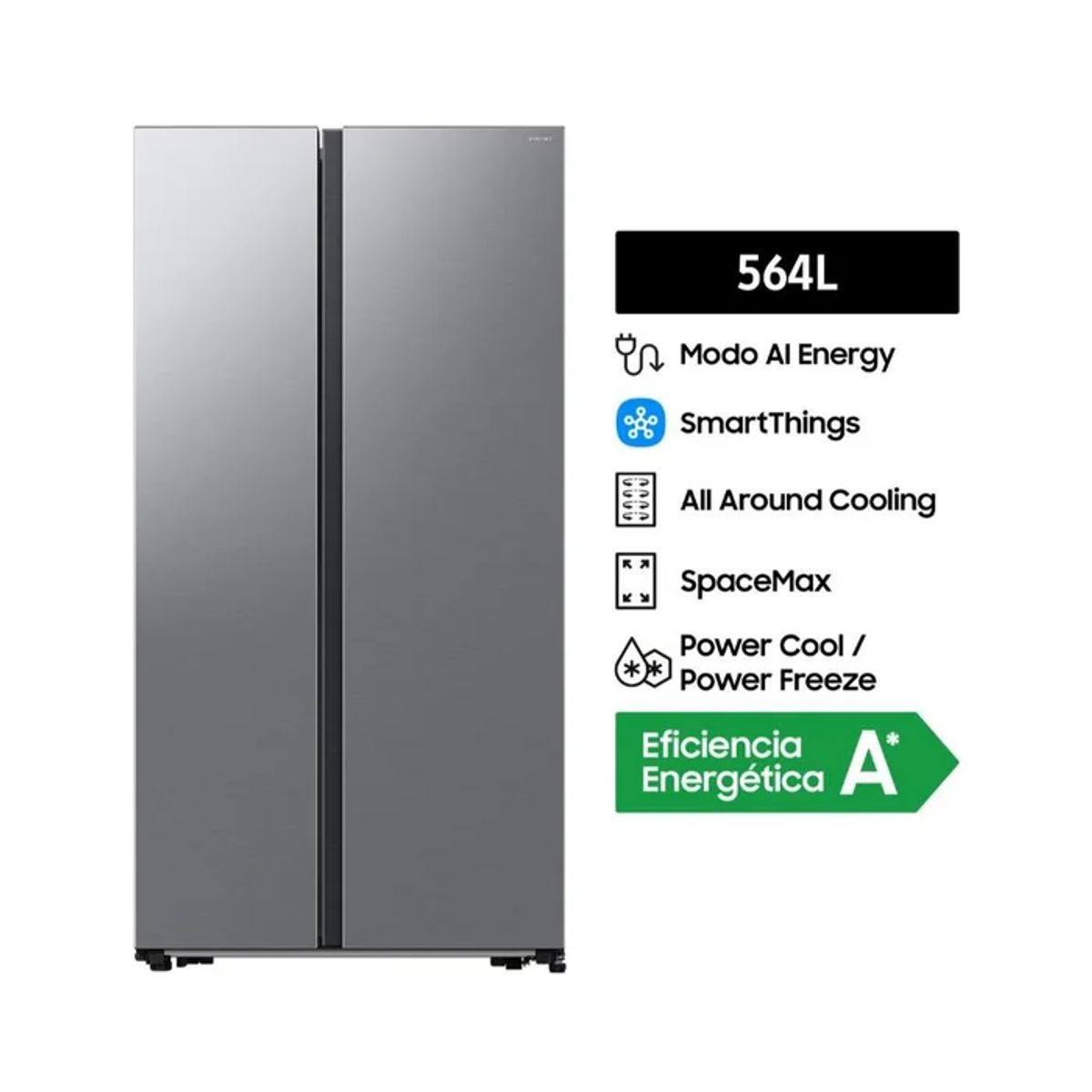 SAMSUNG - Refrigeradora Samsung 564LT All Around Cooling RS57DG4000M9PE Plata