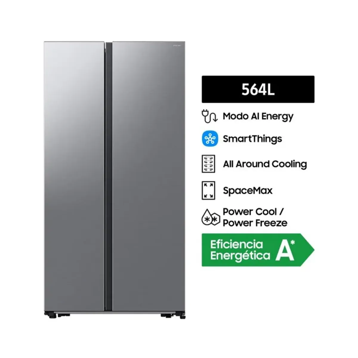 SAMSUNG - Refrigeradora Samsung 564LT All Around Cooling RS57DG4000M9PE Plata
