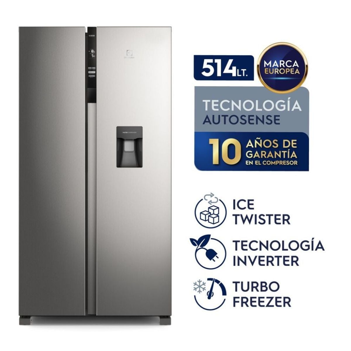 ELECTROLUX - Refrigeradora Electrolux 514LT Side by Side ERSA53V2HDS