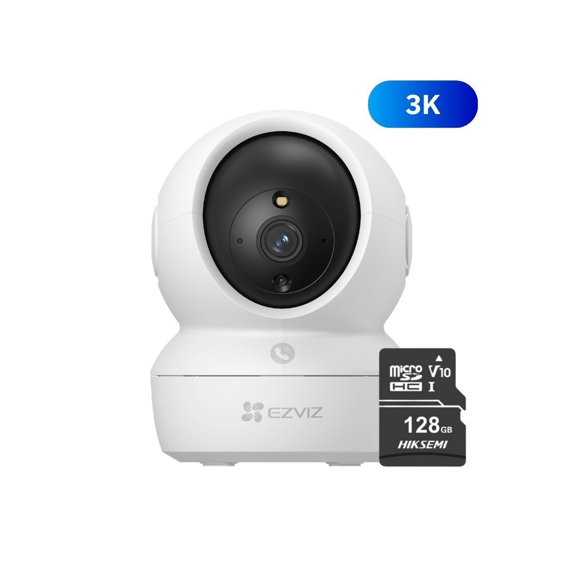 EZVIZ - Cámara Inalámbrica Wifi 360º H6C 3K 5MP + Micro SD 128GB interior Giratoria 360 - Ezviz