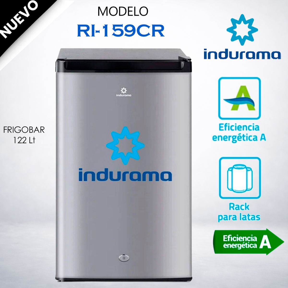 INDURAMA - Frigobar Indurama RI-159CR 122L Croma