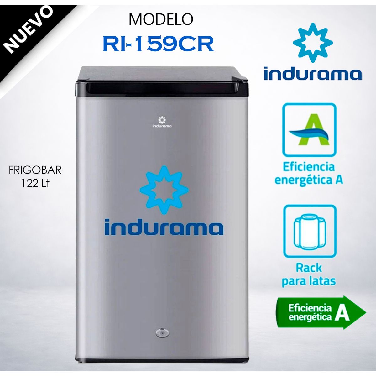 INDURAMA - Frigobar Indurama RI-159CR 122L Croma