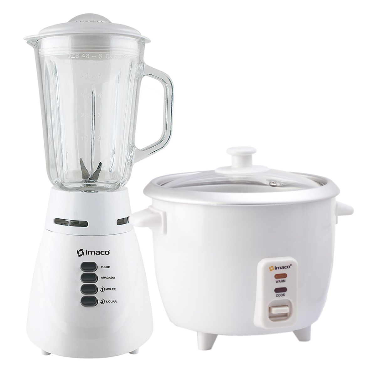 IMACO - Combo licuadora 2vel 500w BL4125V + olla arrocera 0.6L RC006 Blanco