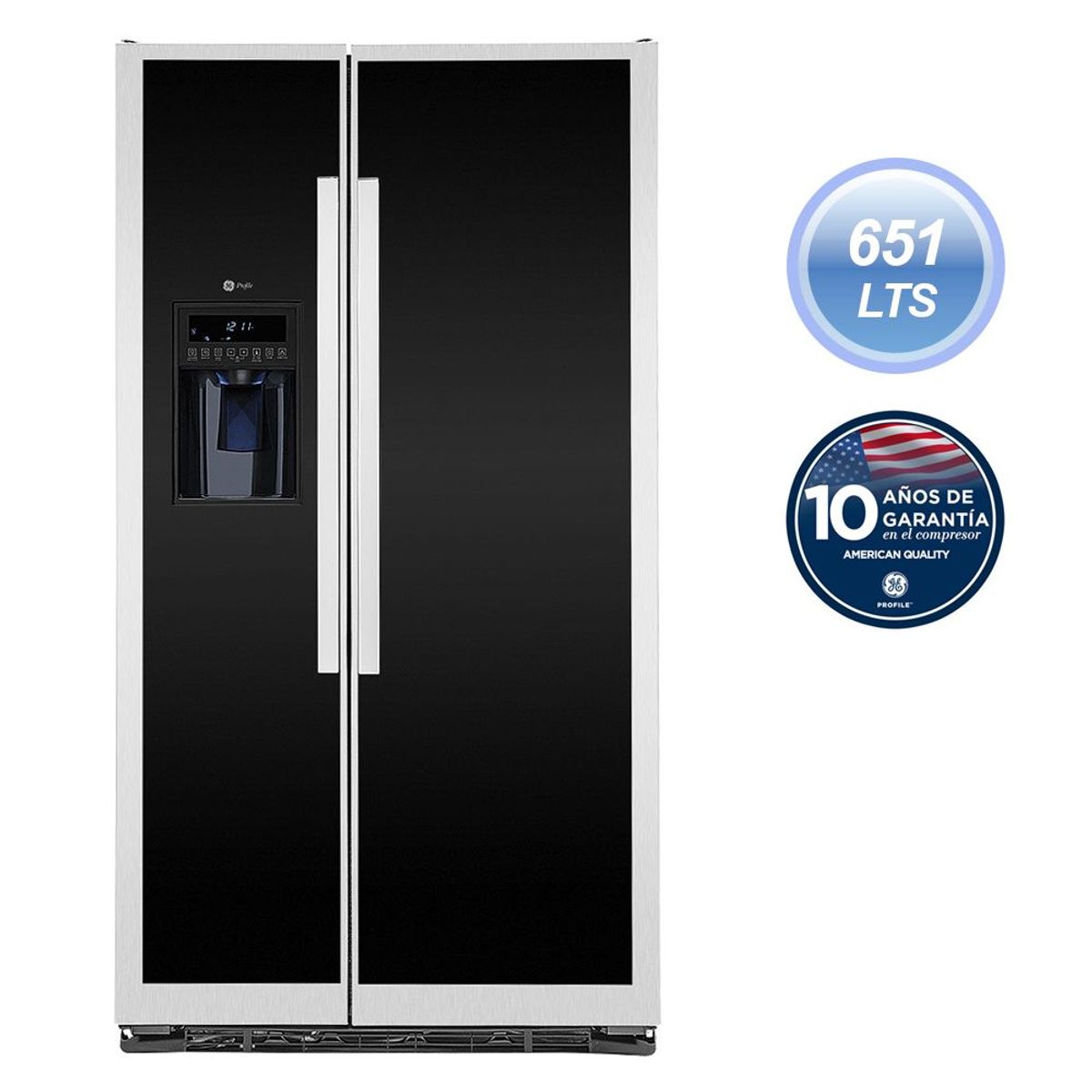 GENERAL ELECTRIC - Refrigeradora Side by Side 651 lt PSMN3FFBFBN Negro