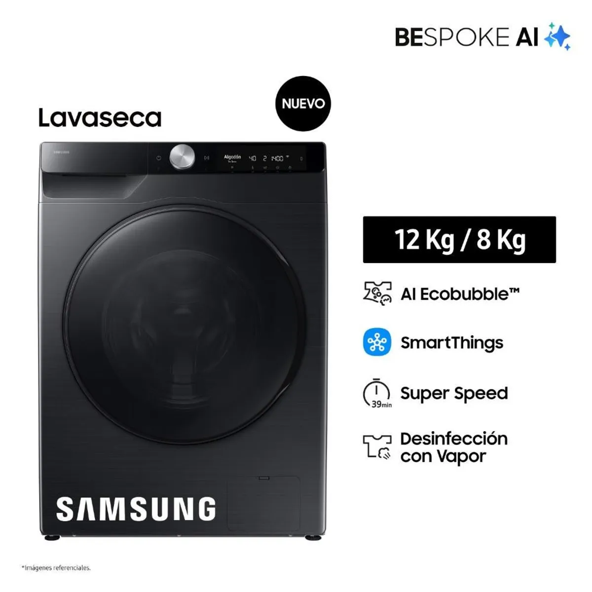 SAMSUNG - Lavaseca Samsung 128KG Bespoke AI WD12FG6B34BBPE