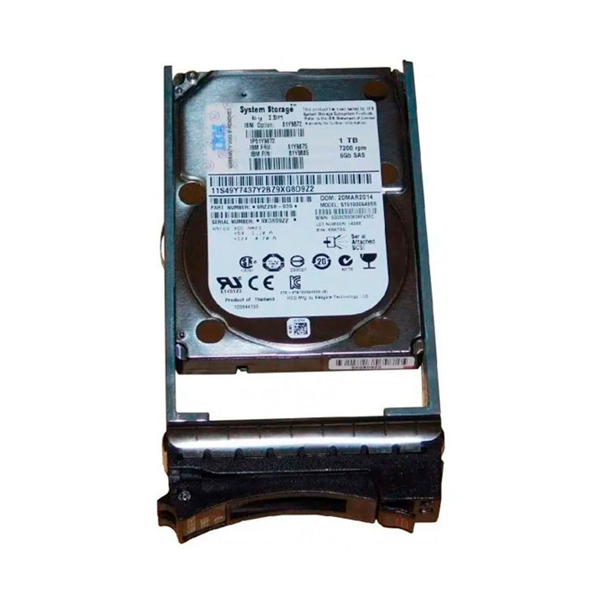 GENERAL - DISCO DURO IBM 1TB SAS 6G 2.5PL COLOR GRIS PN 81Y9875 81Y9872 81Y9885