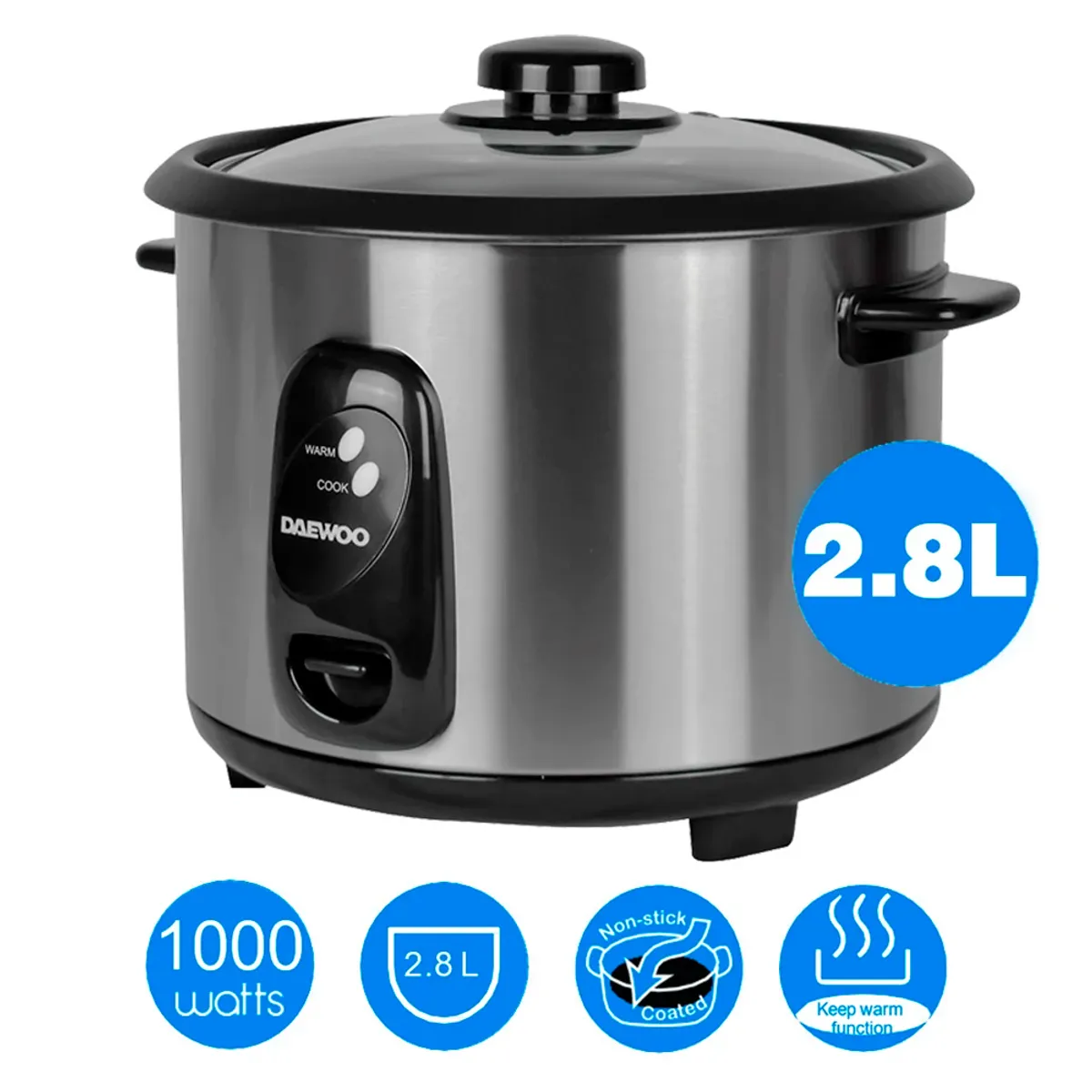 DAEWOO - Olla arrocera inoxidable antiadherente daewoo di-9536 2.8 L