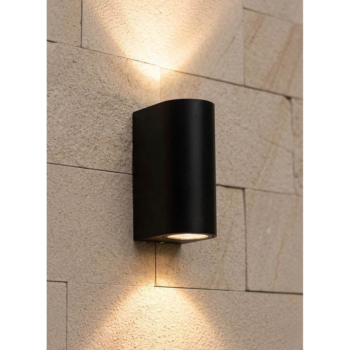 GENERICO - APLIQUE CILINDRO NEGRO DOBLE INCLUYE FOCOS DICROICOS GU10 - FACIL INSTALACION