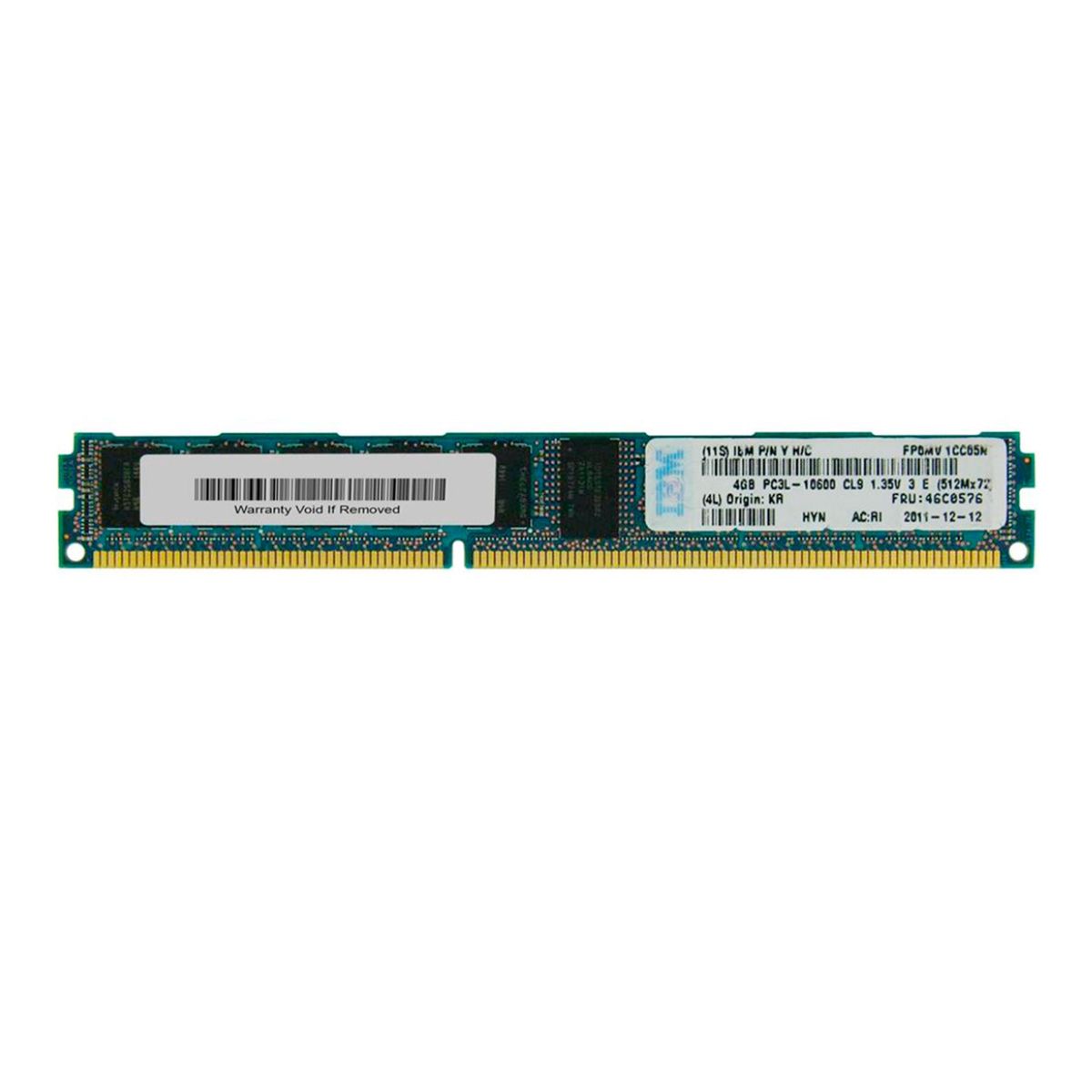 GENERAL - MEMORIA IBM 4GB PC3L-10600R VLP RDIMM COLOR VERDE PN 46C0576 43X5314