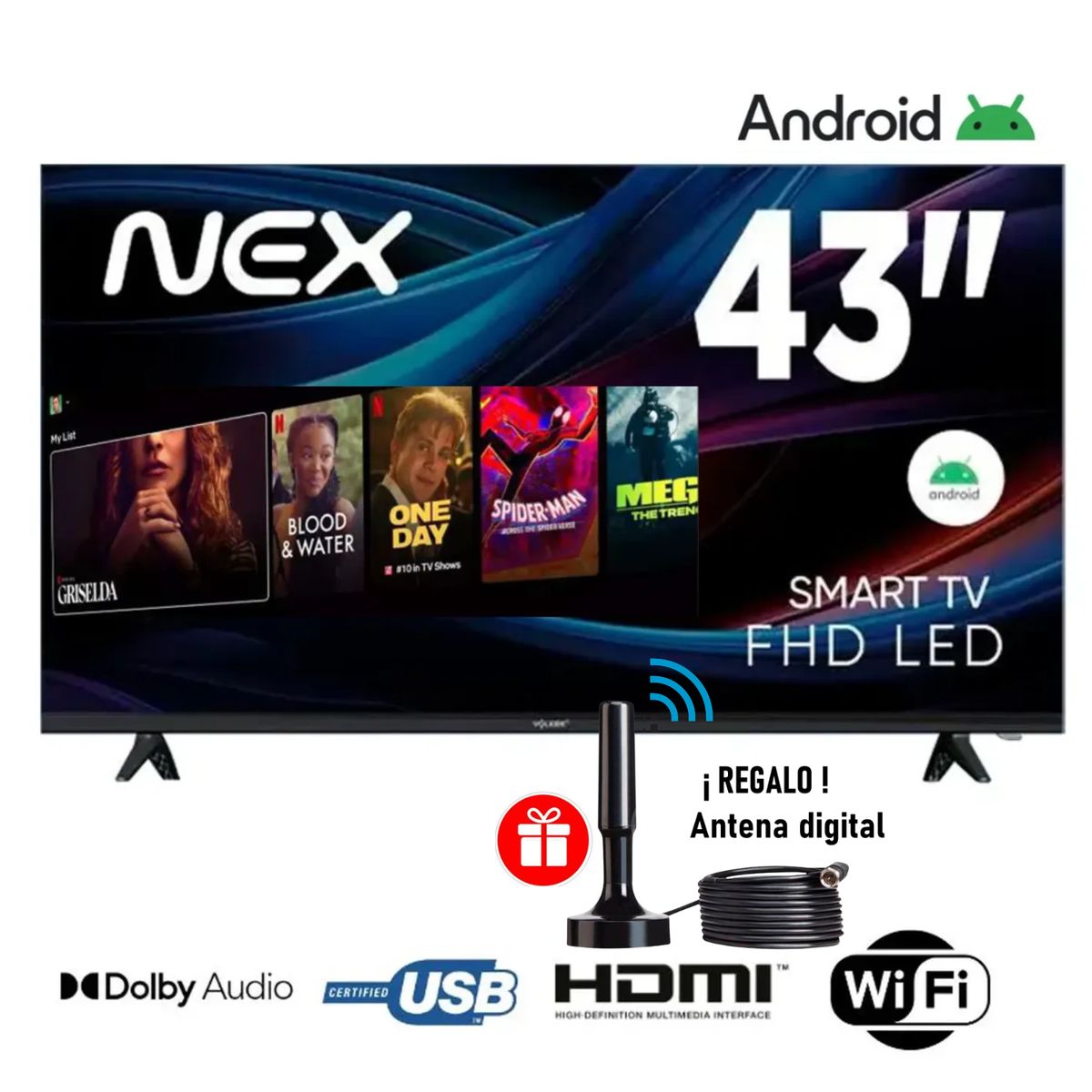 NEX - Televisor Smart TV Nex 43 TVLED43S LED FHD