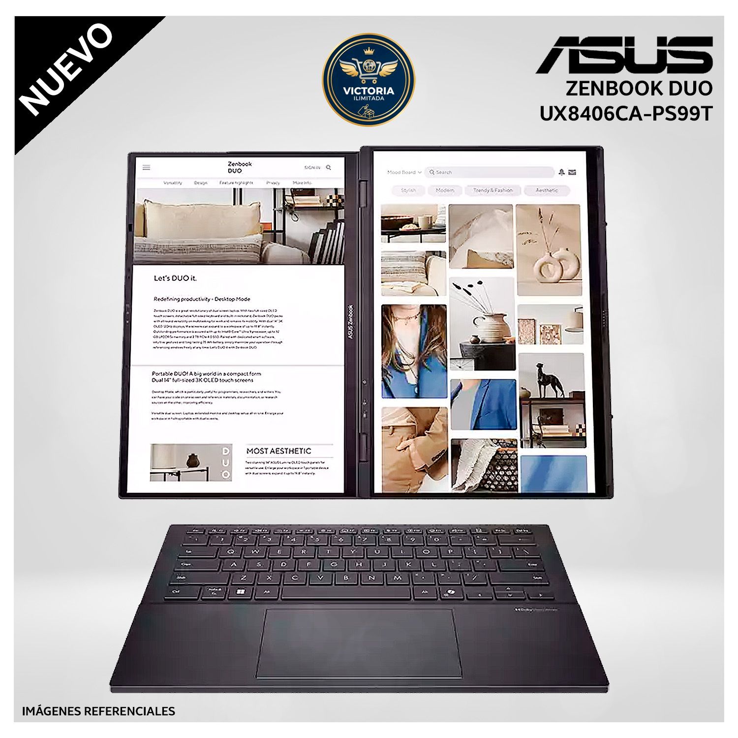 LAPTOP ASUS ZENBOOK DUO UX8406CA-PS99T ULTRA 9-285H  32GB 2TB SSD  14 OLED 120HZ 3