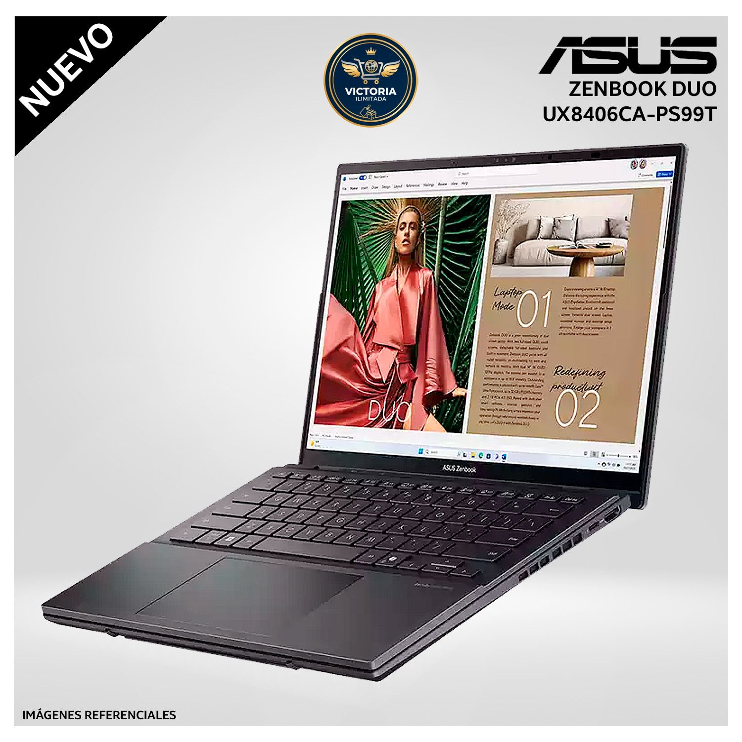 LAPTOP ASUS ZENBOOK DUO UX8406CA-PS99T ULTRA 9-285H  32GB 2TB SSD  14 OLED 120HZ 4