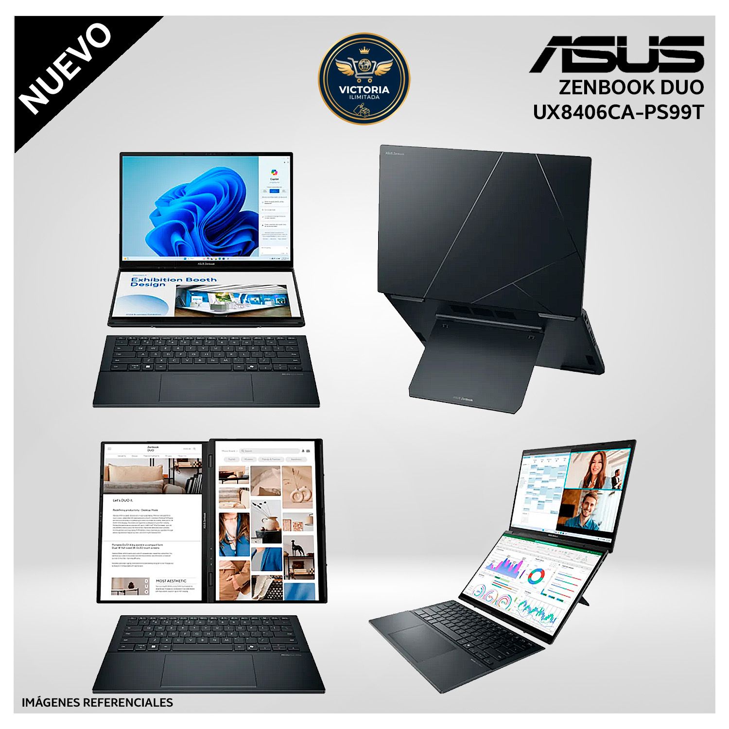 LAPTOP ASUS ZENBOOK DUO UX8406CA-PS99T ULTRA 9-285H  32GB 2TB SSD  14 OLED 120HZ 8
