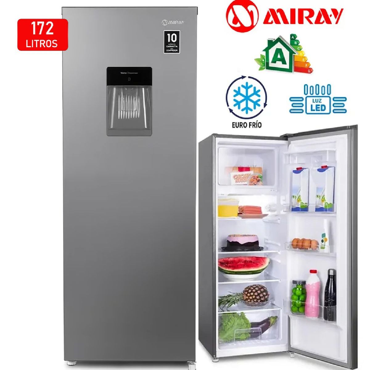 MIRAY - Refrigeradora Miray RM-184H euro Frío 172L  Silver
