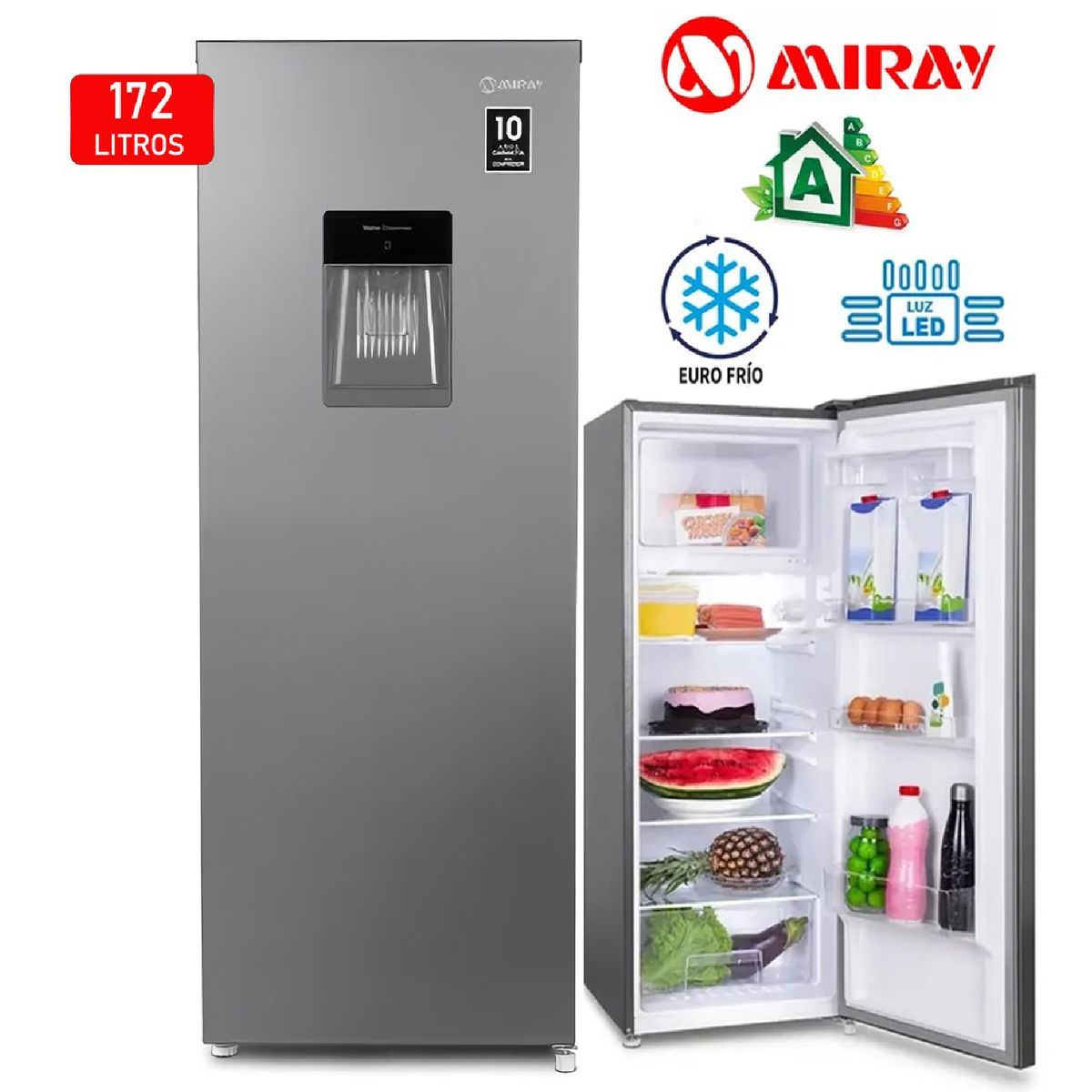 MIRAY - Refrigeradora Miray RM-184H euro Frío 172L  Silver