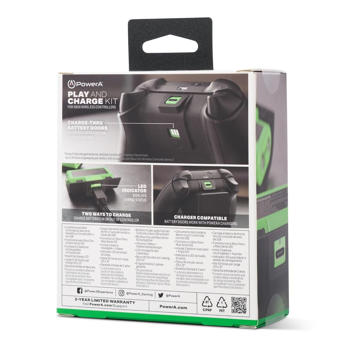 PowerA Play & Charge Kit for Xbox Series XS and Xbox One - Green, marca POWER A - Foto 2