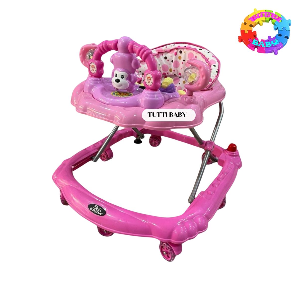 HI BABY - ANDADOR  MUSICAL DIDACTICO CON ESTRUCTURA REFORZADA - ROSADO