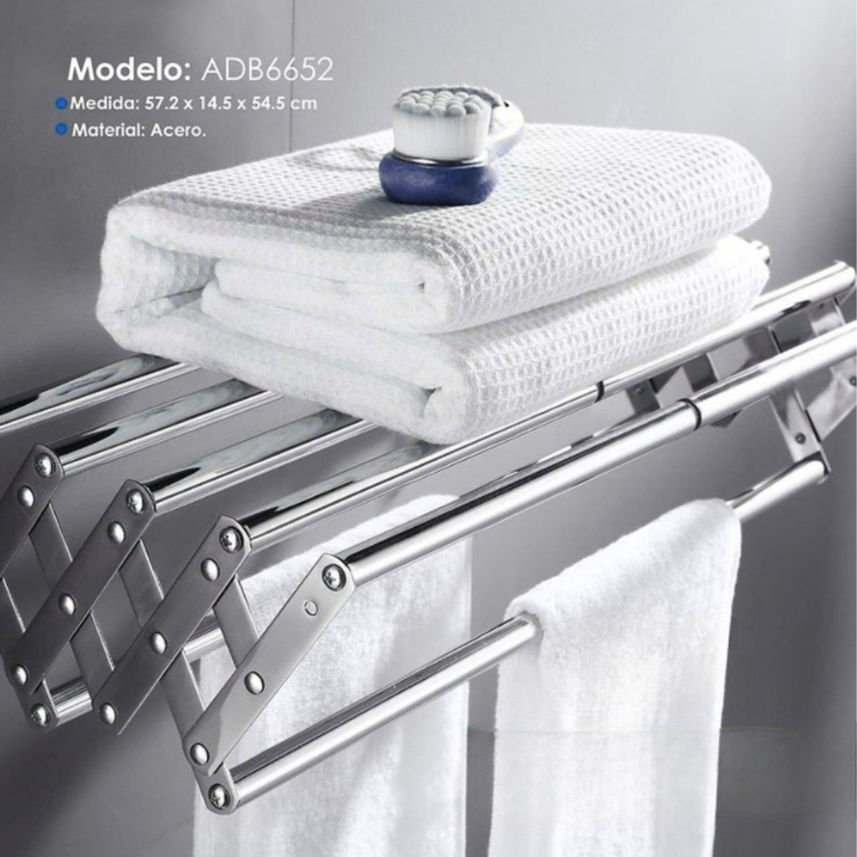 XM - TOALLERO PARRILLERO DE ACERO INOXIDABLE CROMADO ADB6652