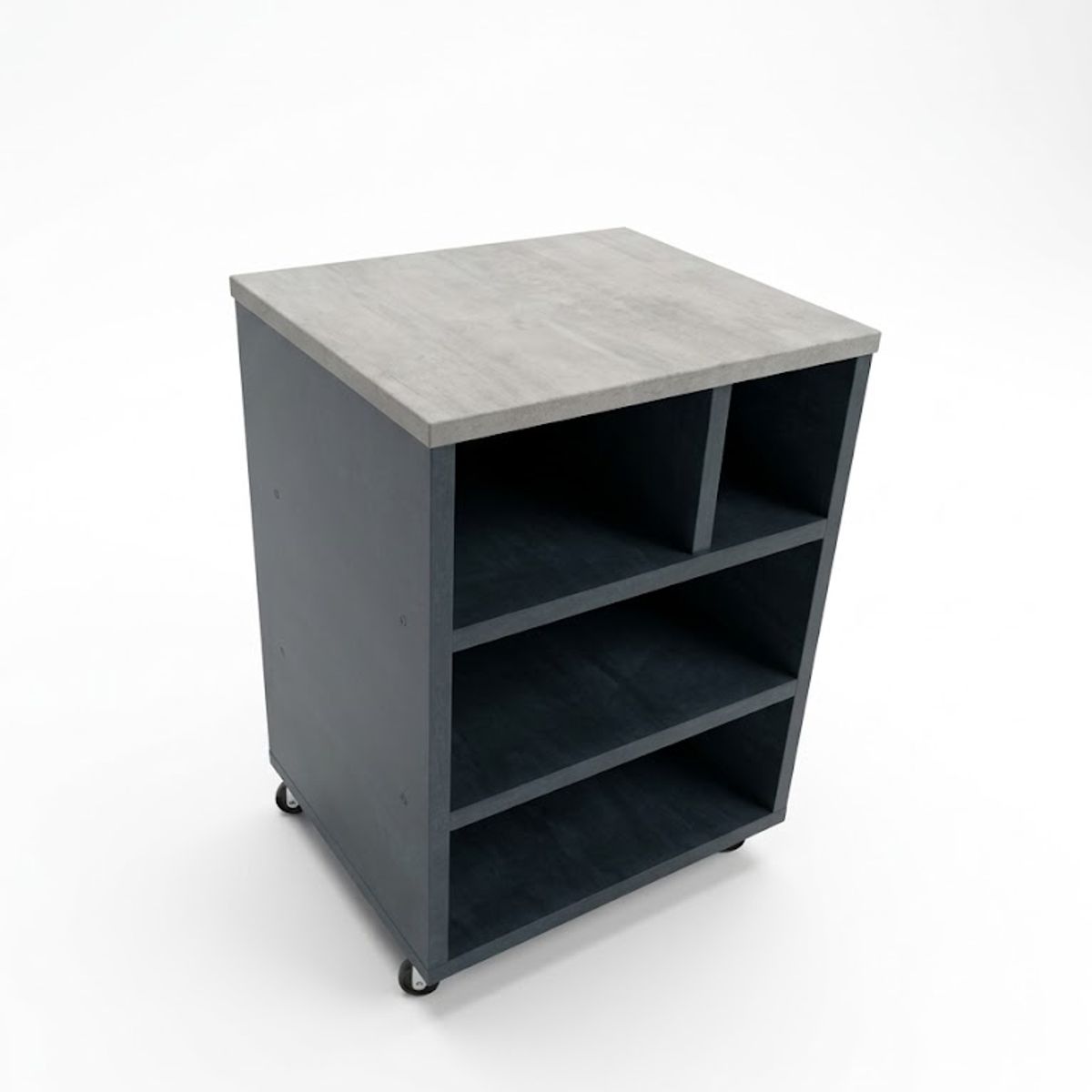 GENERICO - Mueble Auxiliar para impresora de melamina Oceano y cemento