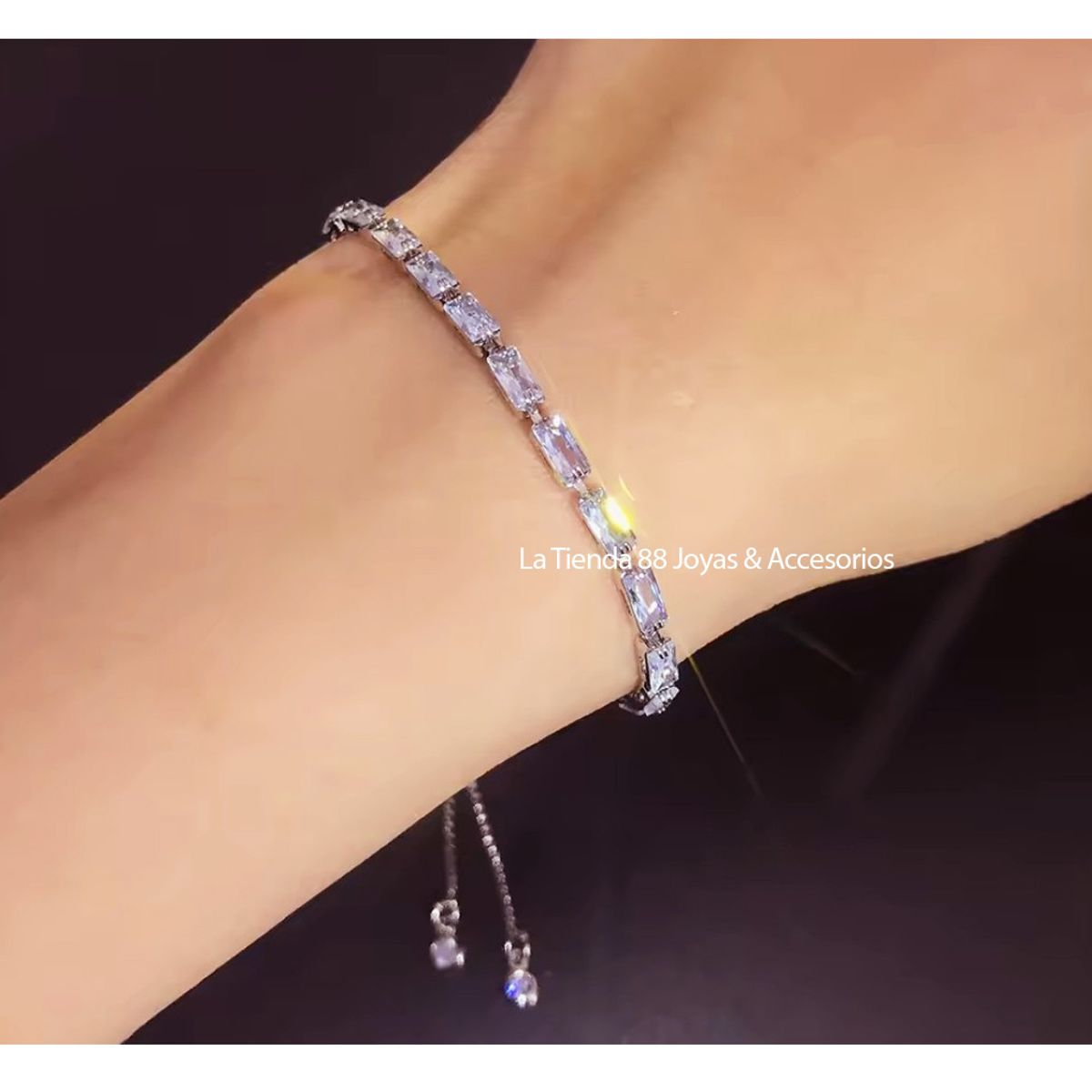 LA TIENDA 88 JOYAS Y ACCESORIOS - La Tienda 88 - Pulsera Brazalete Mujer Bañado en Oro de 18k - Verde