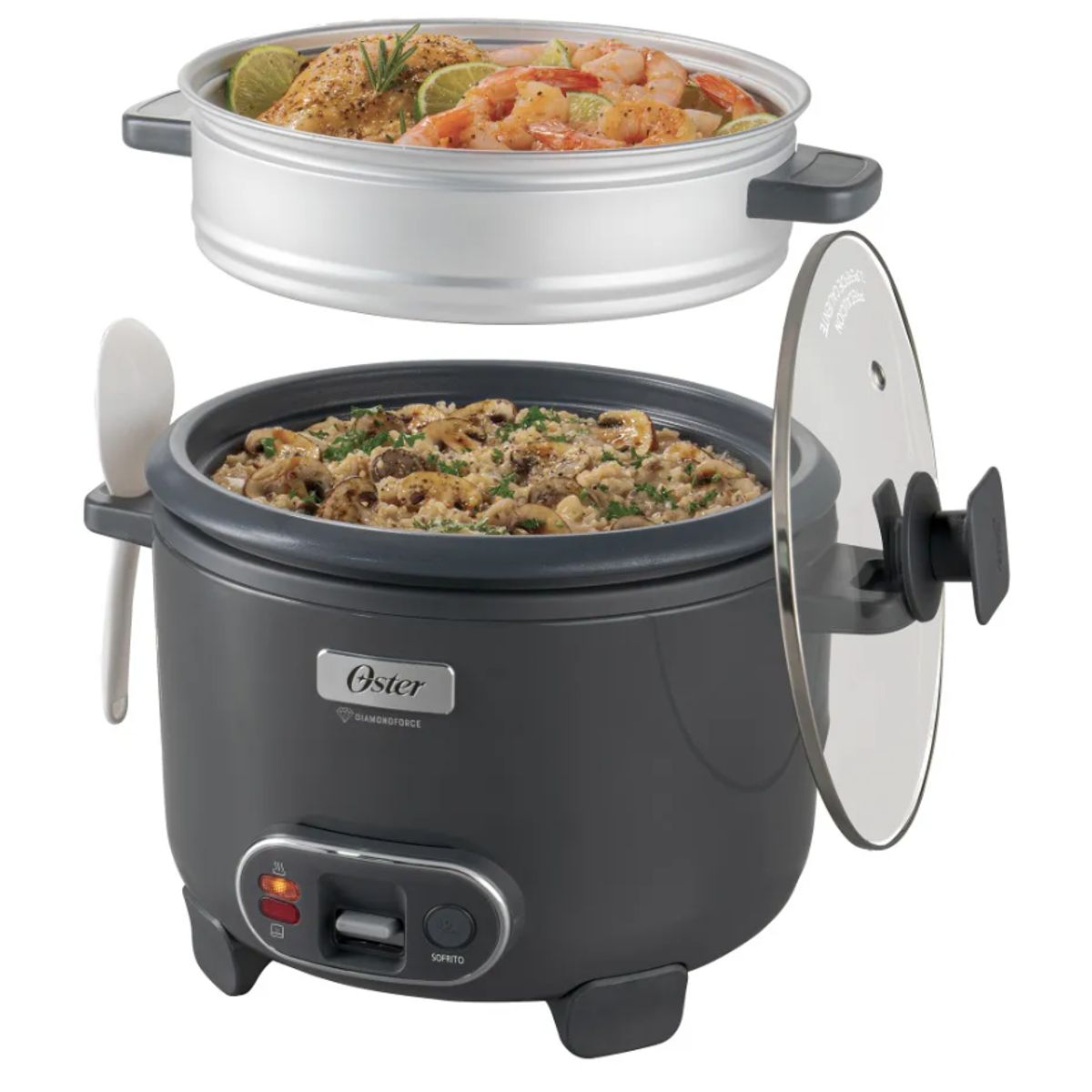 OSTER - Olla Arrocera 3 en 1 de 12 Tazas DiamondForce Oster CKSTRC12DFSKE 053