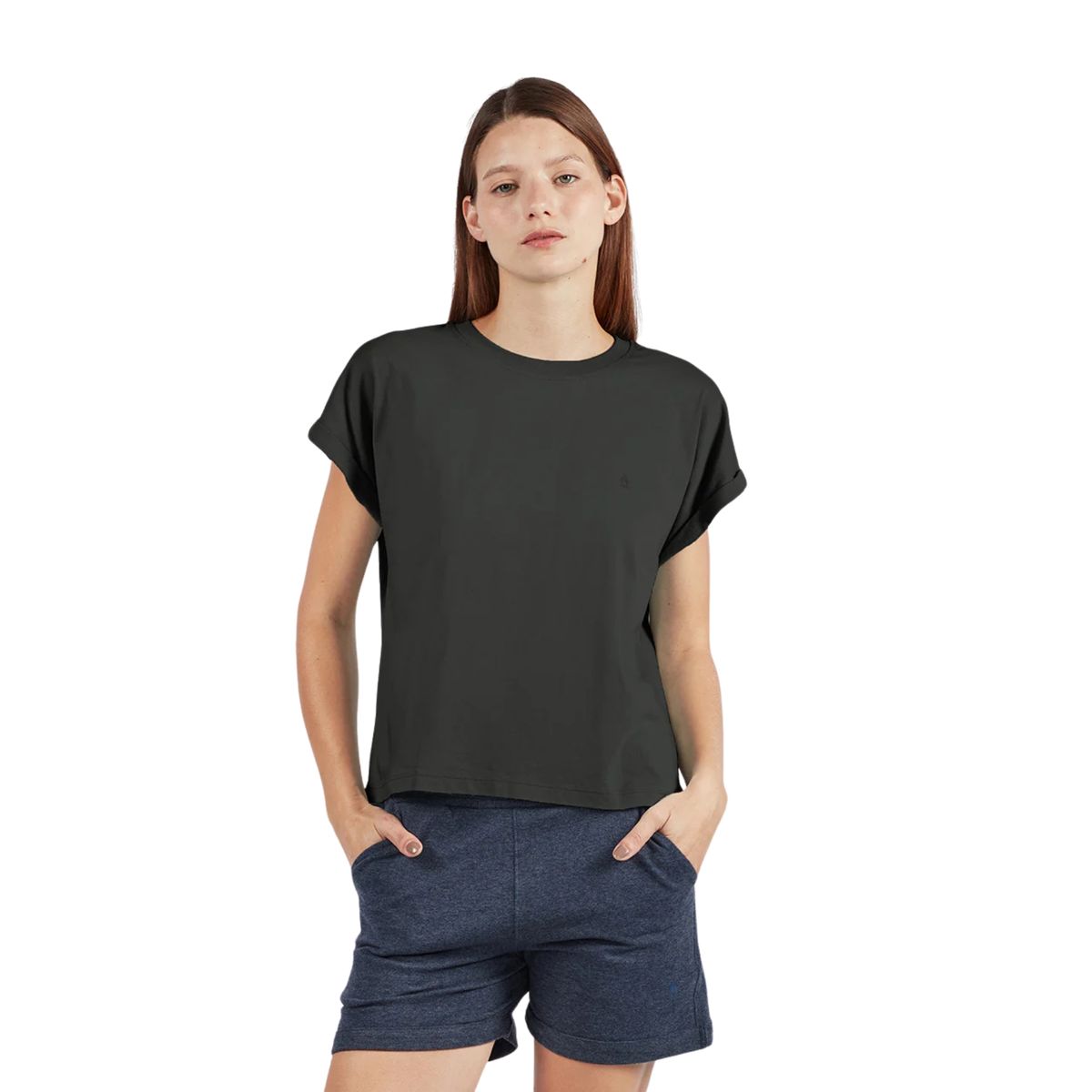 HOSEG - POLO SHORT SLEEVE CHARCOAL MUJER