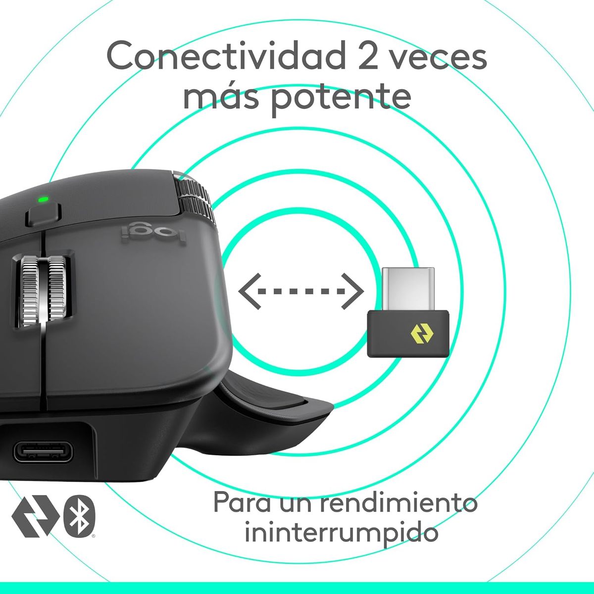 LOGITECH - Mouse Logitech MX Master 4 Inalámbrico USB-C Bolt y Bluetooth Black