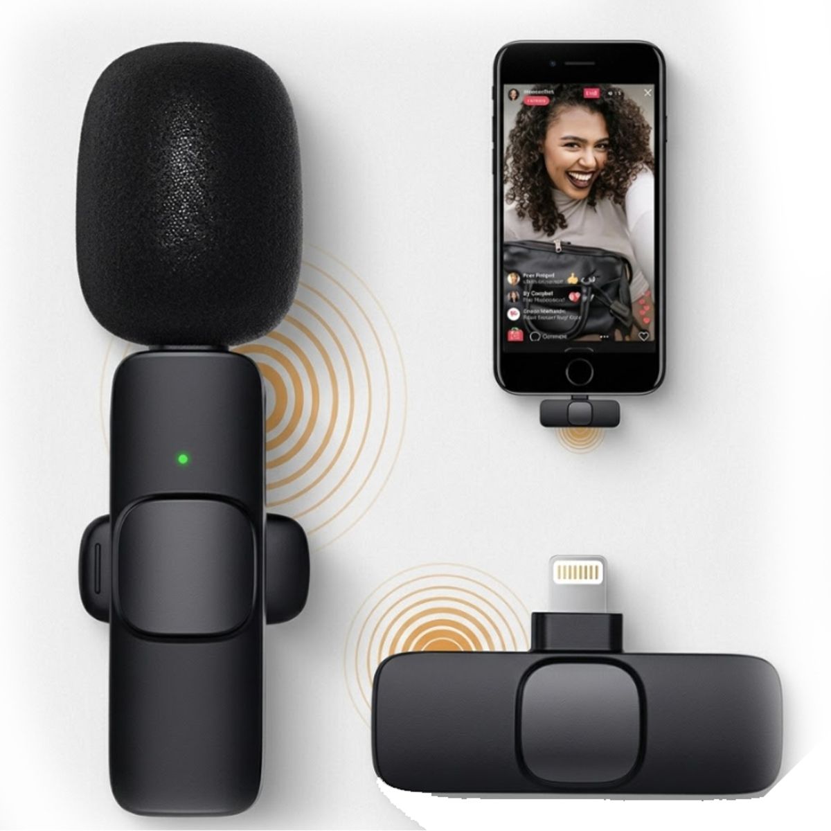 GENERICO - Micrófono Inalámbrico Solapero Recargable Entrada Tipo C Android USB-C