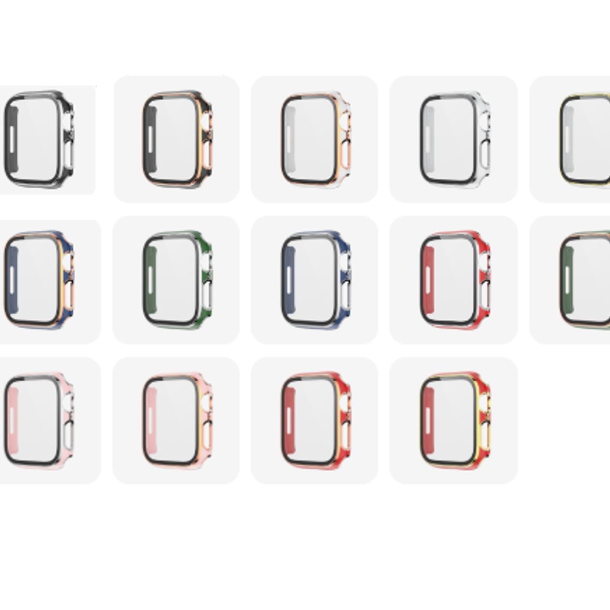 GENERICO - Bumpers para Apple Watch Bordes Dorados 45mm - ROSADO