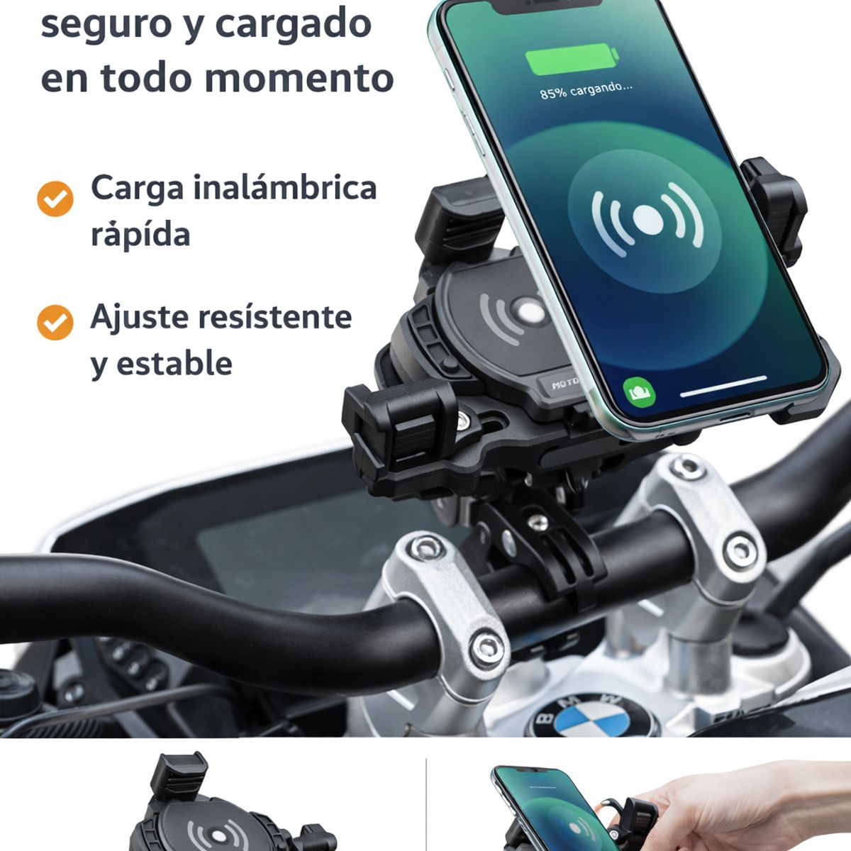 PORTA CELULAR ACTIVIBRACION TIPO PINZA MOTO WOLF, marca GENERICO - Foto 2