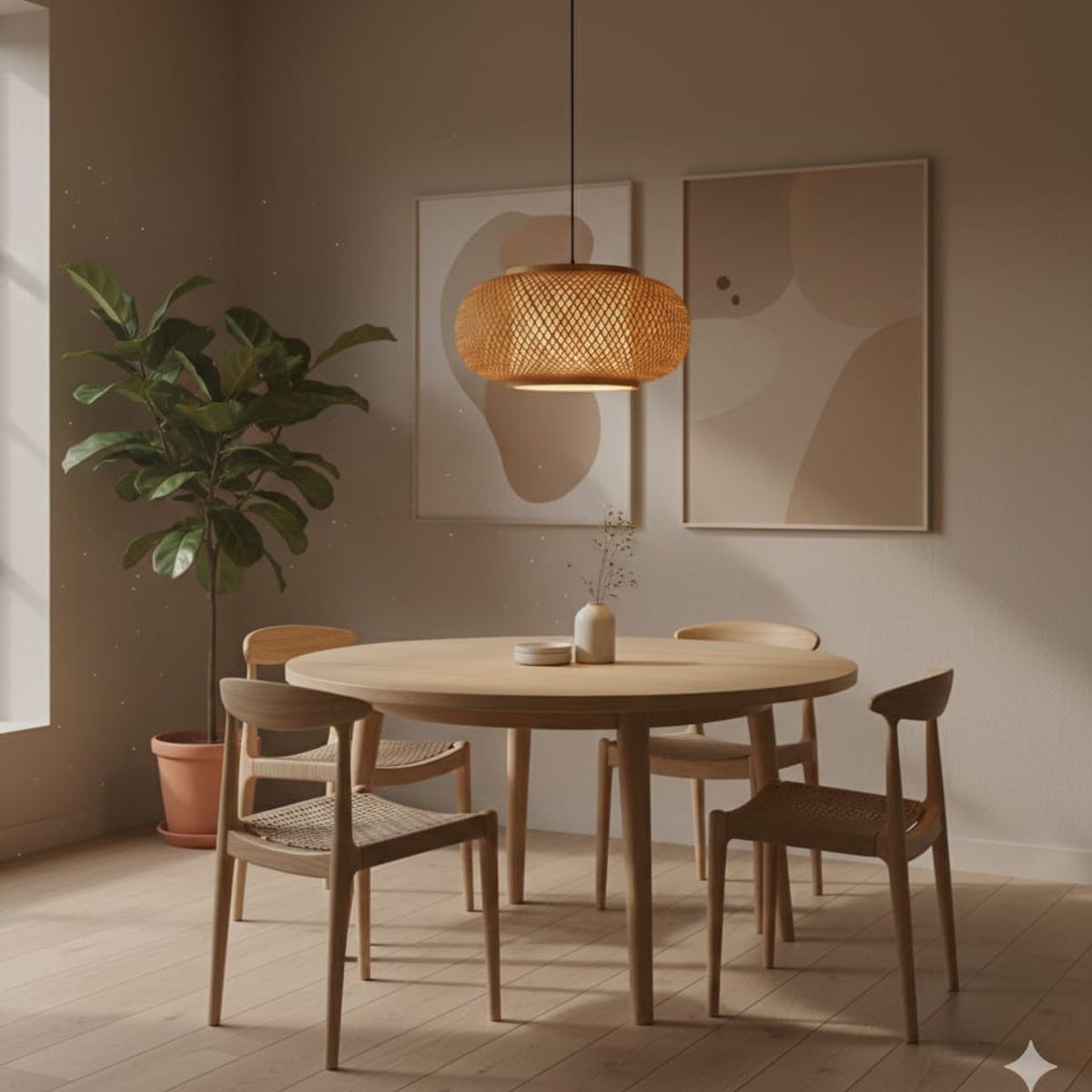 CEMLIGHTING - LAMPARA COLGANTE RUSTICA  ARANZA E27 BAMBU