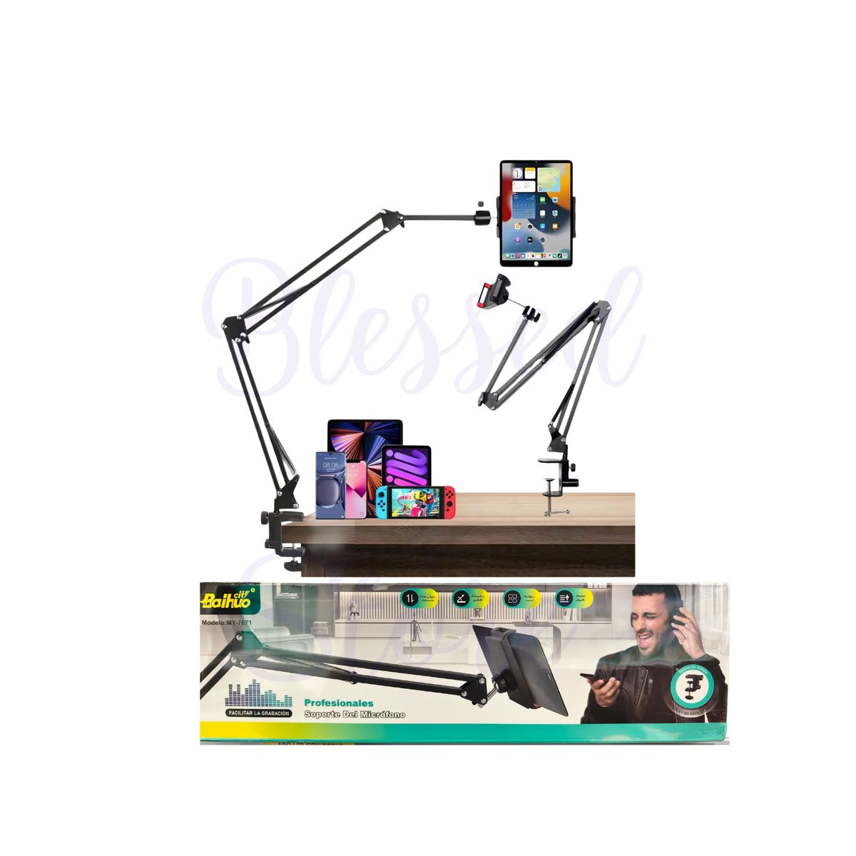 Soporte Brazo De Escritorio Para Celulares Tablet, marca GENERICO - Foto Principal