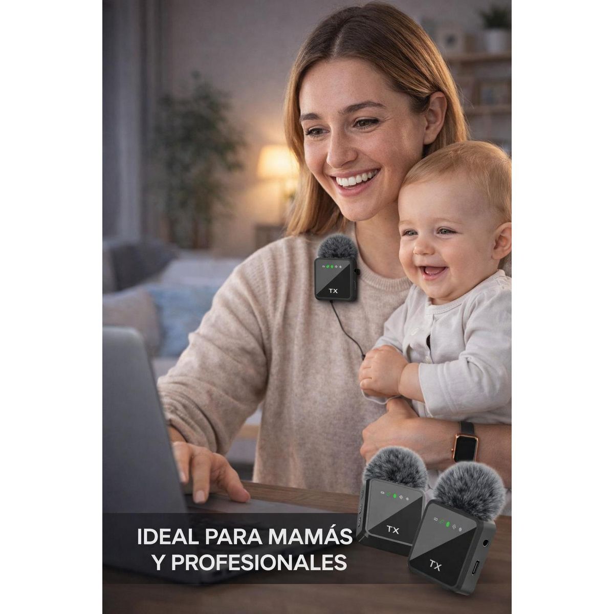 GENERICO - Micrófono Solapero F11-2 Dual Audio Profesional Para Videos y Clases